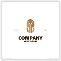 Abstract tree branch in ellipse logo design template vector