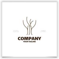 Abstract tree branch logo design template vector