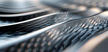 Reflection on Smooth Silver Surface With Flowing Lines photo