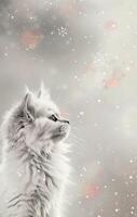 Majestic Cat Profile With Artistic Color Splash Effect in Soft Pastel Shades photo