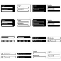 Login and Password icon set. Login illustration sign collection. Password symbol or logo. vector