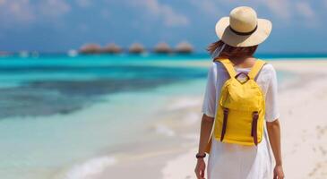 Embracing Nature's Beauty on a Tropical Beach in Summer photo