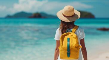 Embracing Nature's Beauty on a Tropical Beach in Summer photo