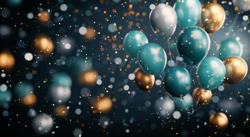 Festive Balloons With Confetti photo