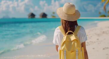 Embracing Nature's Beauty on a Tropical Beach in Summer photo