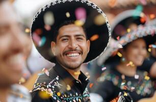 Man in Sombrero Smiling at Celebration photo