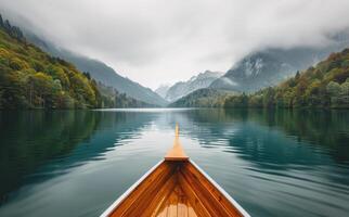 Rowing Through Mountain Mist photo