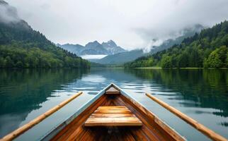Rowing Through Mountain Mist photo