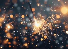 Sparklers Burning at Night photo