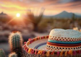 Sombrero at Sunset in the Desert photo