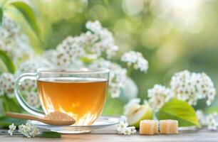 Tea and Flowers on a Sunny Day photo
