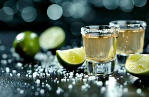 Tequila Shots With Lime and Salt photo