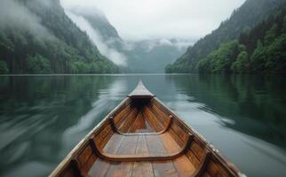 Rowing Through Mountain Mist photo