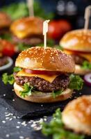 Cheeseburger With Lettuce and Tomato photo