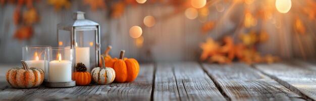 Autumn Lanterns and Pumpkins photo