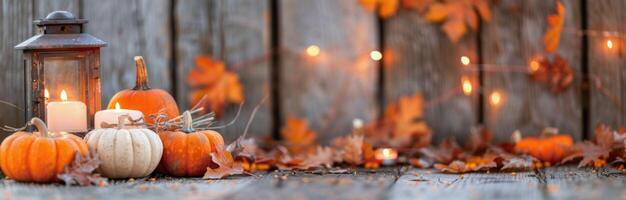 Autumn Lanterns and Pumpkins photo