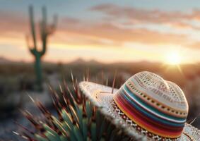 Sombrero at Sunset in the Desert photo