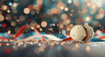 Gold Trophies and Confetti photo