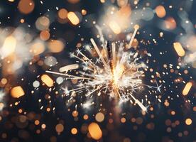 Sparklers Burning at Night photo
