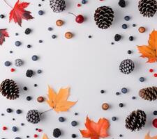 Autumn Leaves and Berries Frame photo