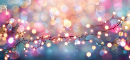 Bokeh Lights With Hanging Bulbs photo