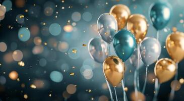Festive Balloons With Confetti photo