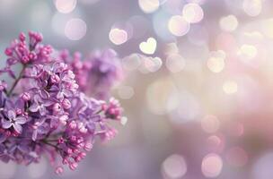 Lilac Blossoms With Bokeh Background photo