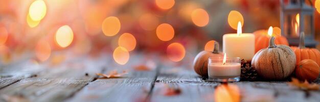 Autumn Lanterns and Pumpkins photo