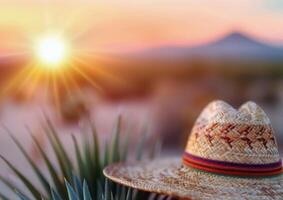 Sombrero at Sunset in the Desert photo