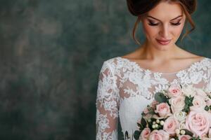 Bride Holding Bouquet photo