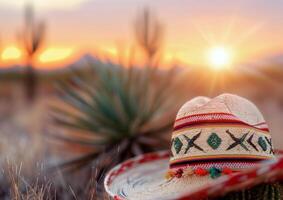 Sombrero at Sunset in the Desert photo