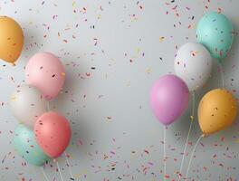 Colorful Balloons and Confetti photo