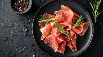 Prosciutto Slices With Rosemary photo