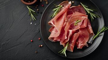 Prosciutto Slices With Rosemary photo
