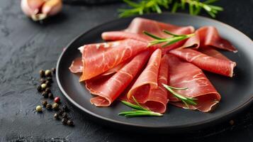 Prosciutto Slices With Rosemary photo