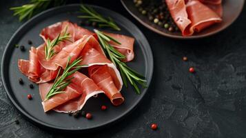 Prosciutto Slices With Rosemary photo