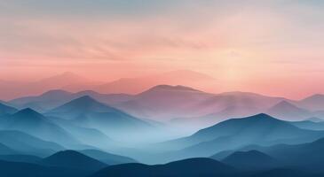 Misty Mountain Sunset photo