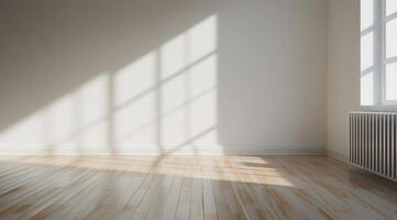 Sunlight Streaming Through Window Onto Wood Floor photo