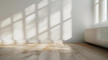 Sunlight Streaming Through Window Onto Wood Floor photo