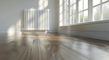 Sunlight Streaming Through Window Onto Wood Floor photo