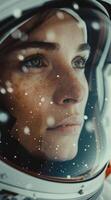 Woman Gazing Out of Spacesuit Visor photo