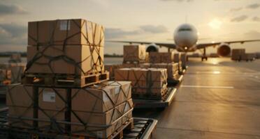 Cargo Plane at Sunset photo