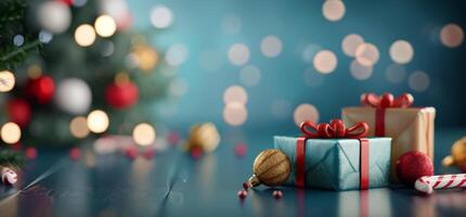 Christmas Present Under a Tree photo