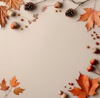 Autumn Leaves and Acorns Frame photo