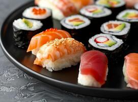 Sushi Platter With Chopsticks photo