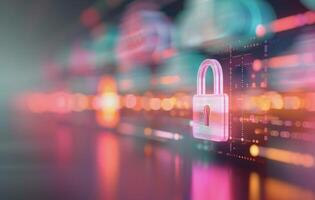 Digital Cloud Icon Over Network photo