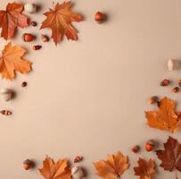 Autumn Leaves and Acorns Frame photo