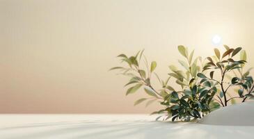 Green Plants in White Sand Against Sunset photo