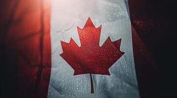 Canadian Flag Waving in the Wind photo