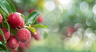 Lychee Fruit Branch in Sunlight photo